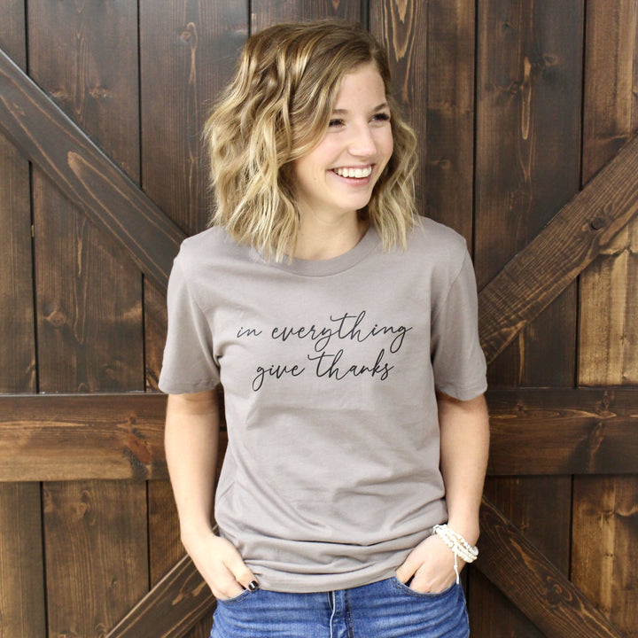 ellyandgrace 3001C In Everything Give Thanks Unisex Shirt