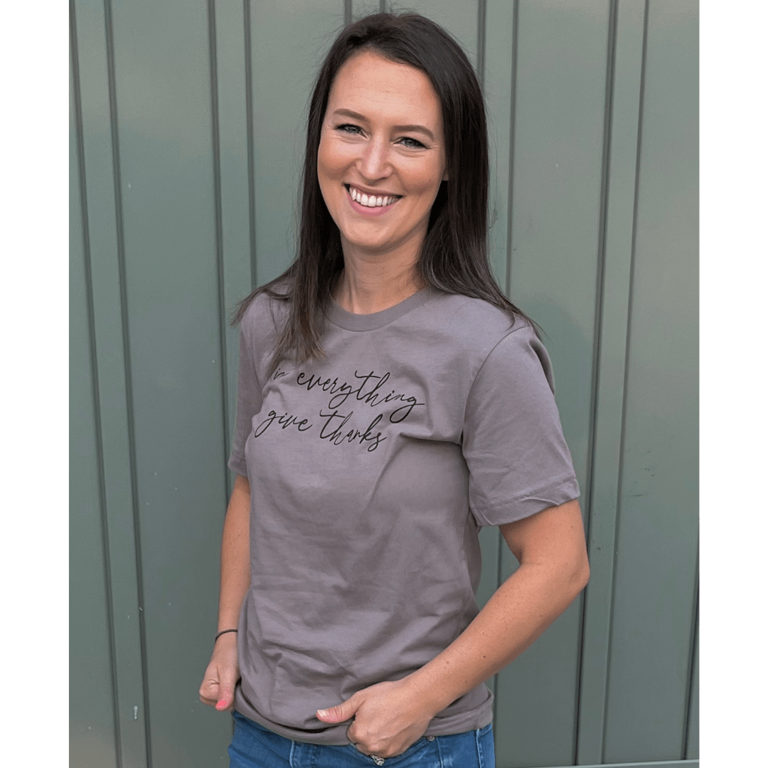 ellyandgrace 3001C In Everything Give Thanks Unisex Shirt