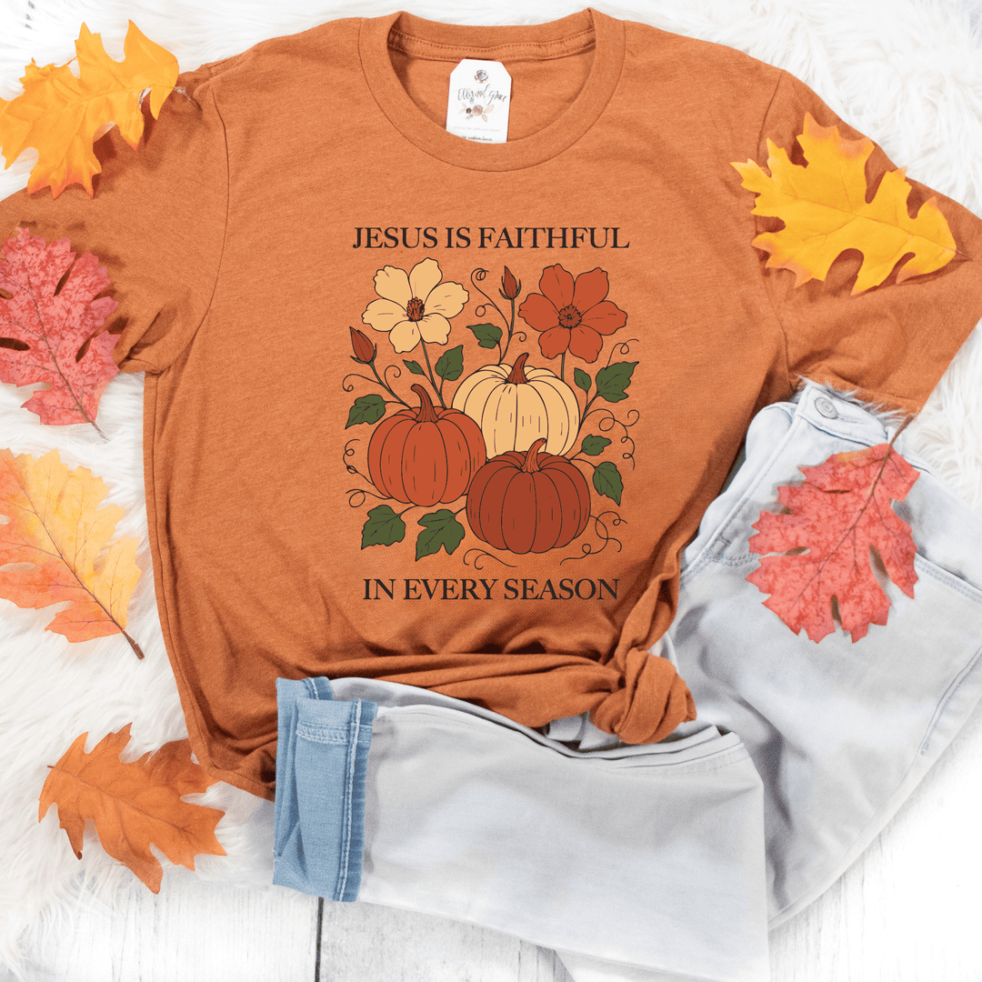 ellyandgrace 3001C Jesus Is Faithful In Every Season Multicolor Unisex Shirt