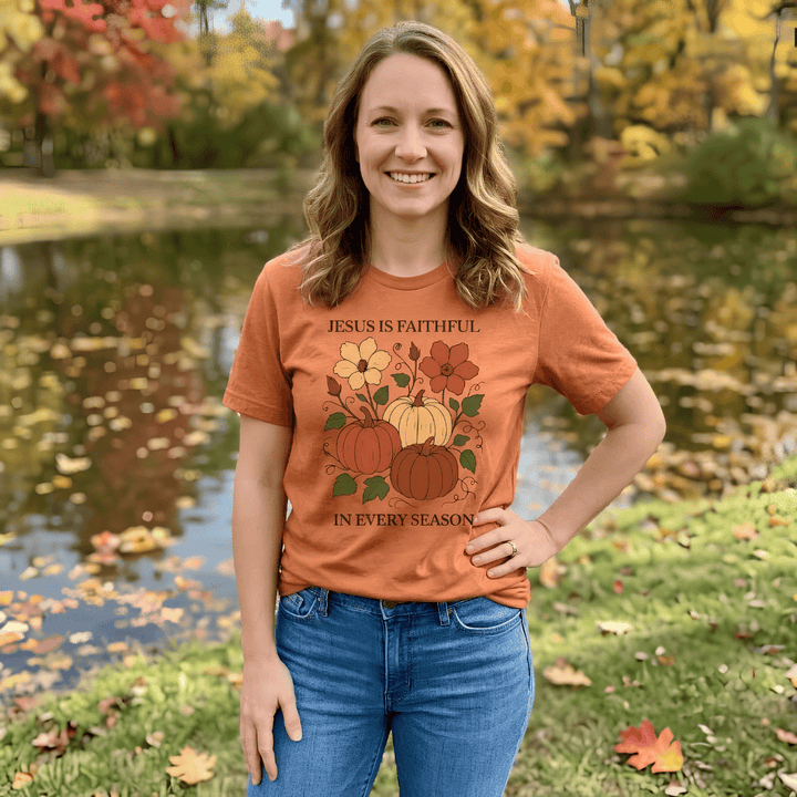 ellyandgrace 3001C Jesus Is Faithful In Every Season Multicolor Unisex Shirt