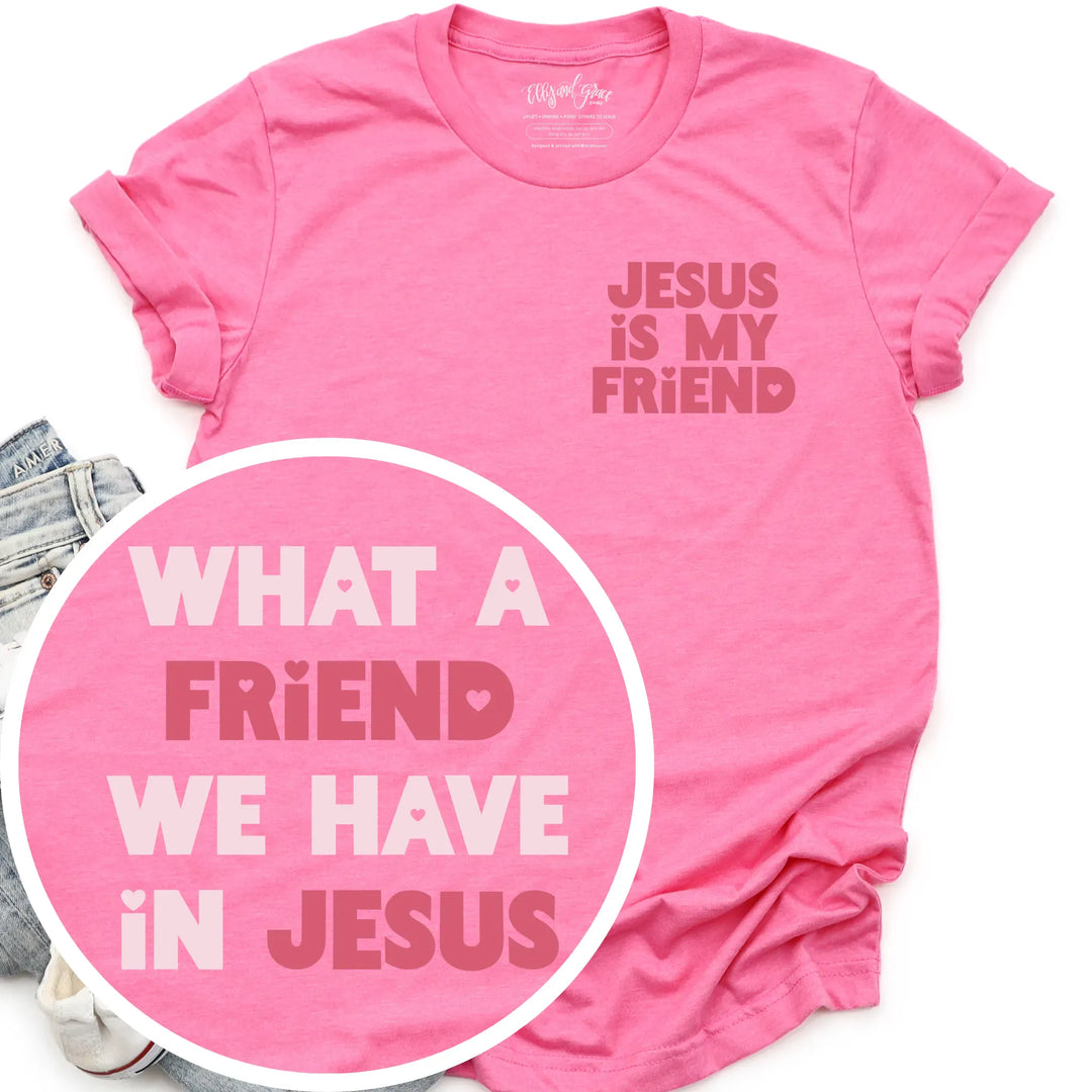 ellyandgrace 3001C Jesus is My Friend Multicolor Unisex Shirt