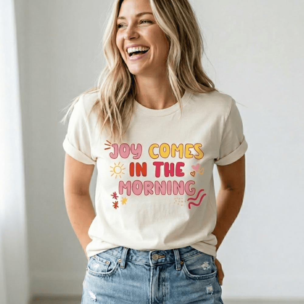 ellyandgrace 3001C Joy Comes In The Morning Multicolor Unisex Shirt