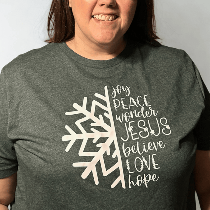 ellyandgrace 3001C Joy Peace Wonder Unisex Shirt