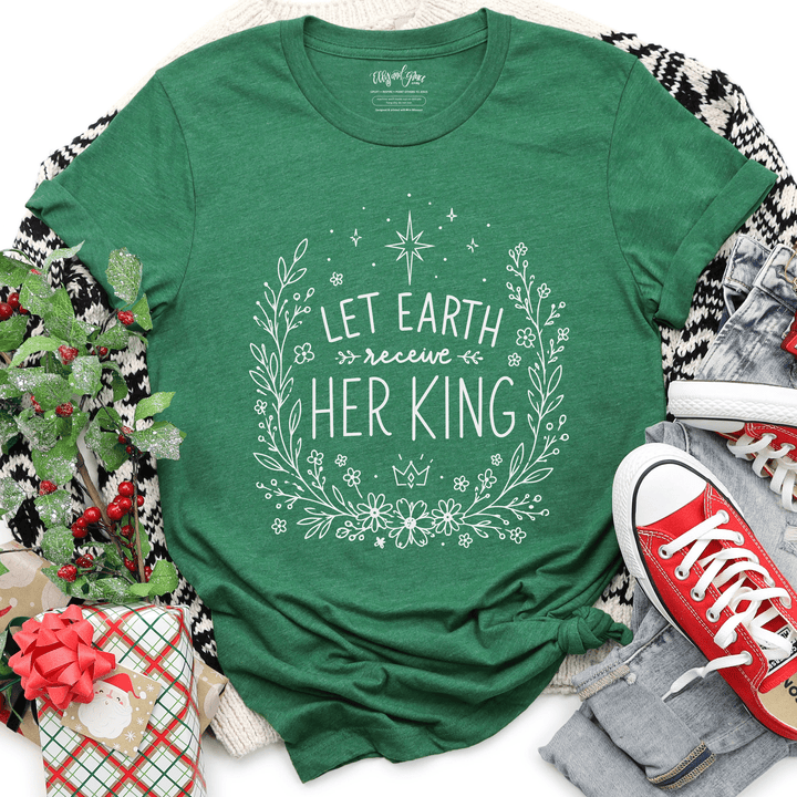 ellyandgrace 3001C Let Earth Receive Her King Unisex Shirt
