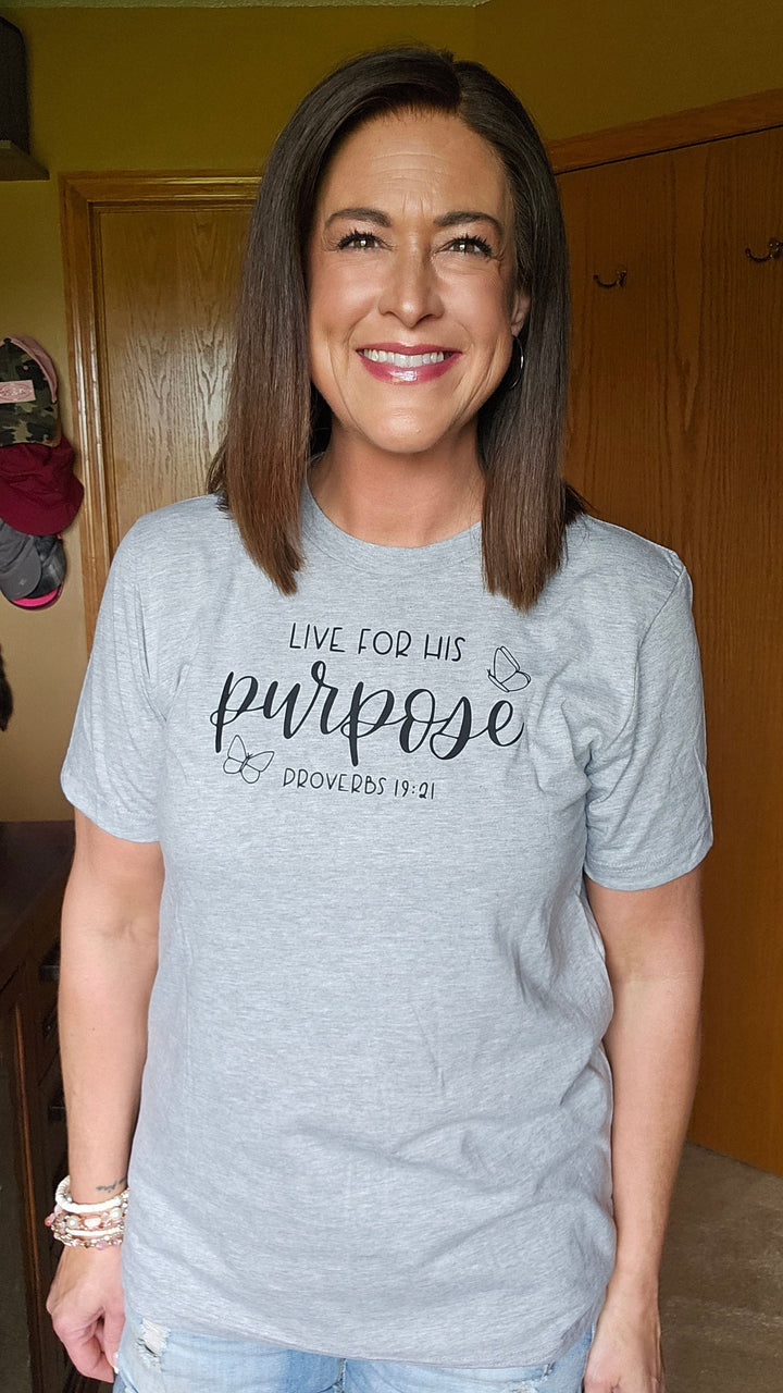 ellyandgrace 3001C Live for His Purpose Unisex Shirt