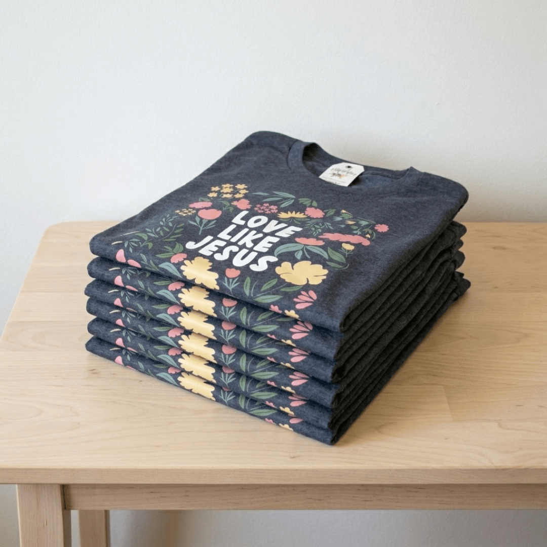ellyandgrace 3001C Love Like Jesus Multicolor Unisex Shirt