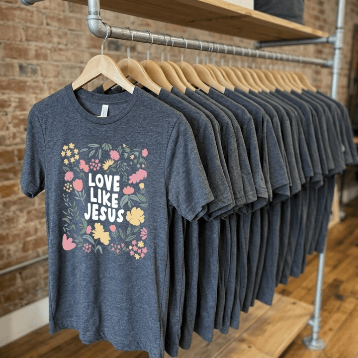 ellyandgrace 3001C Love Like Jesus Multicolor Unisex Shirt