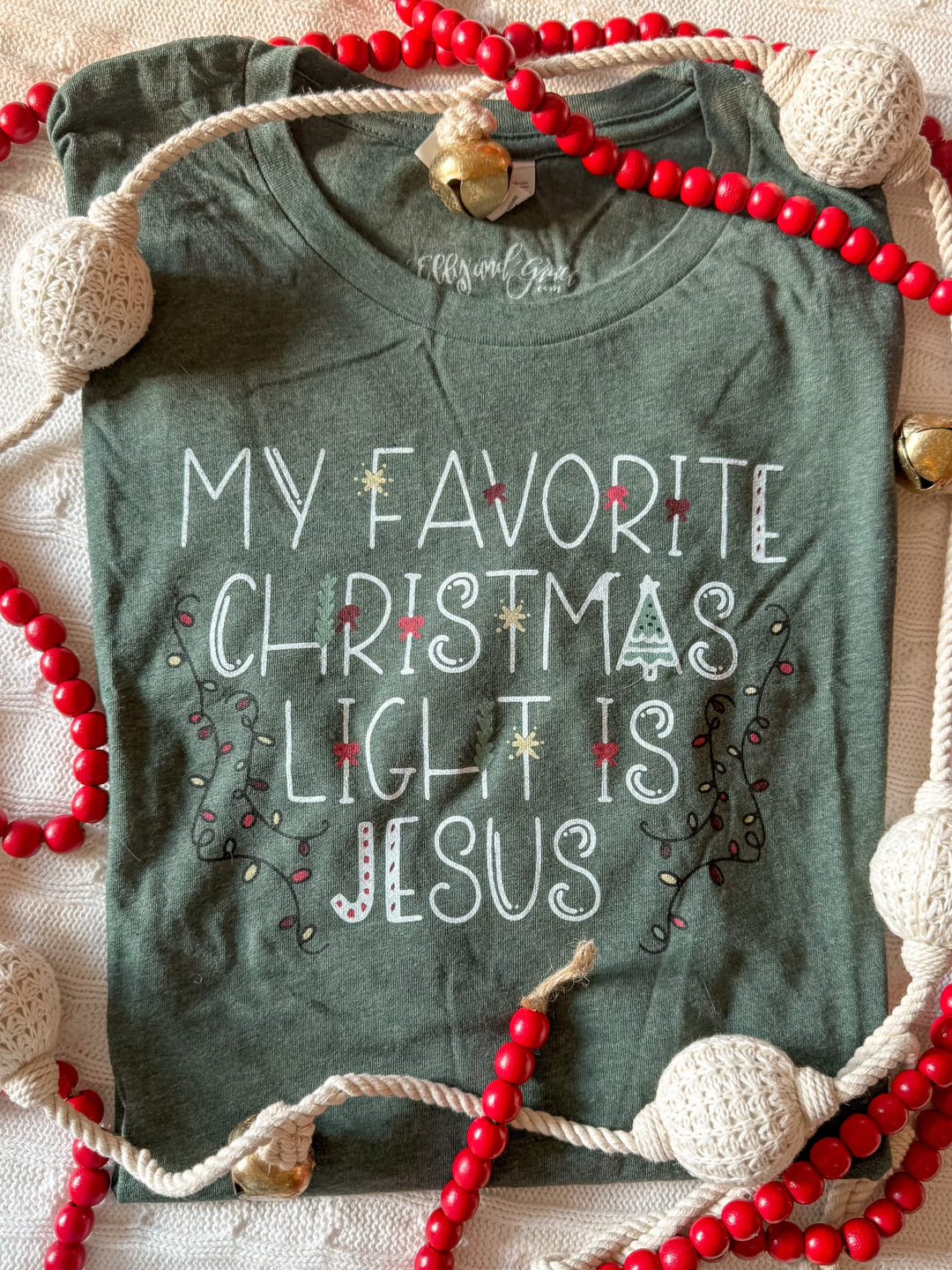 ellyandgrace 3001C My Favorite Christmas Light is Jesus Multicolor Unisex Shirt