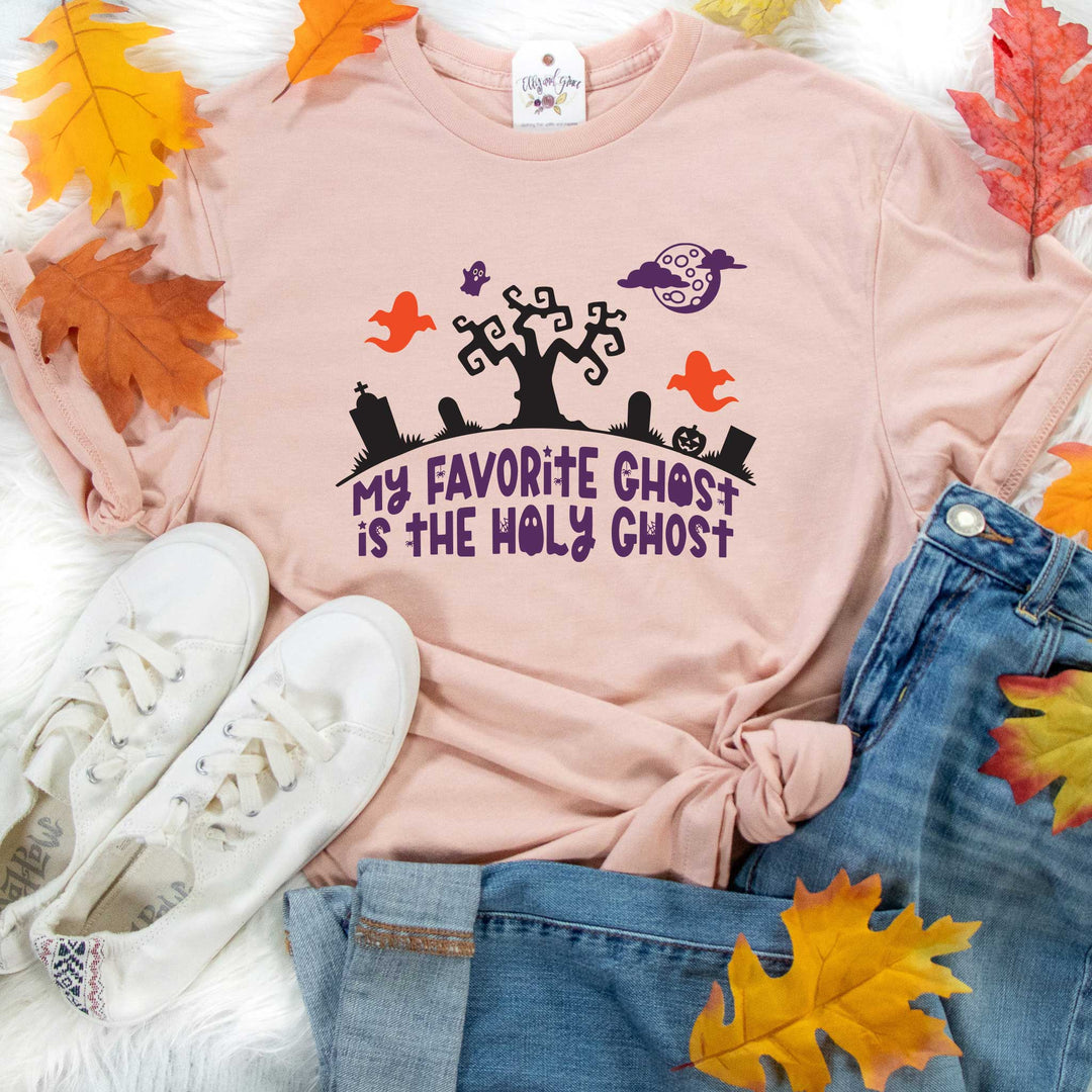 ellyandgrace 3001C My Favorite Ghost is the Holy Ghost Multicolor Unisex Shirt