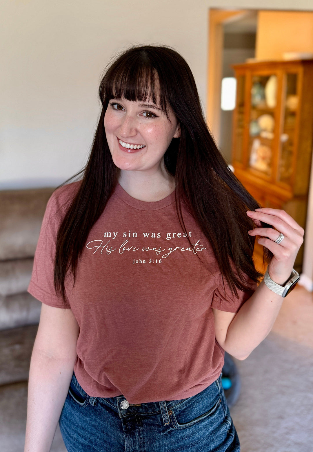 ellyandgrace 3001C My Sin was Great, His Love was Greater Unisex Shirt