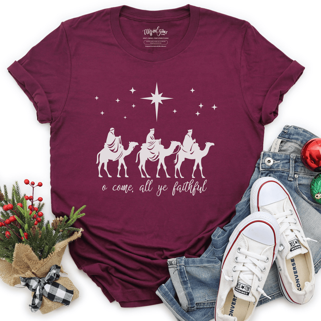 ellyandgrace 3001C O Come All Ye Faithful Unisex Shirt