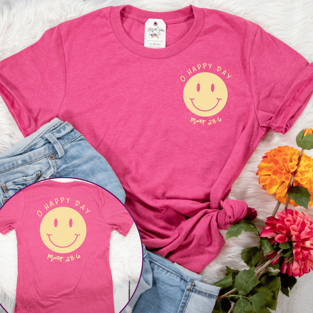 ellyandgrace 3001C O Happy Day Multicolor Unisex Shirt