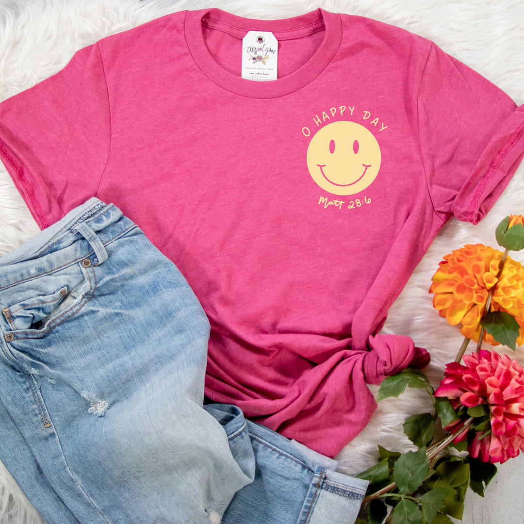 ellyandgrace 3001C O Happy Day Multicolor Unisex Shirt