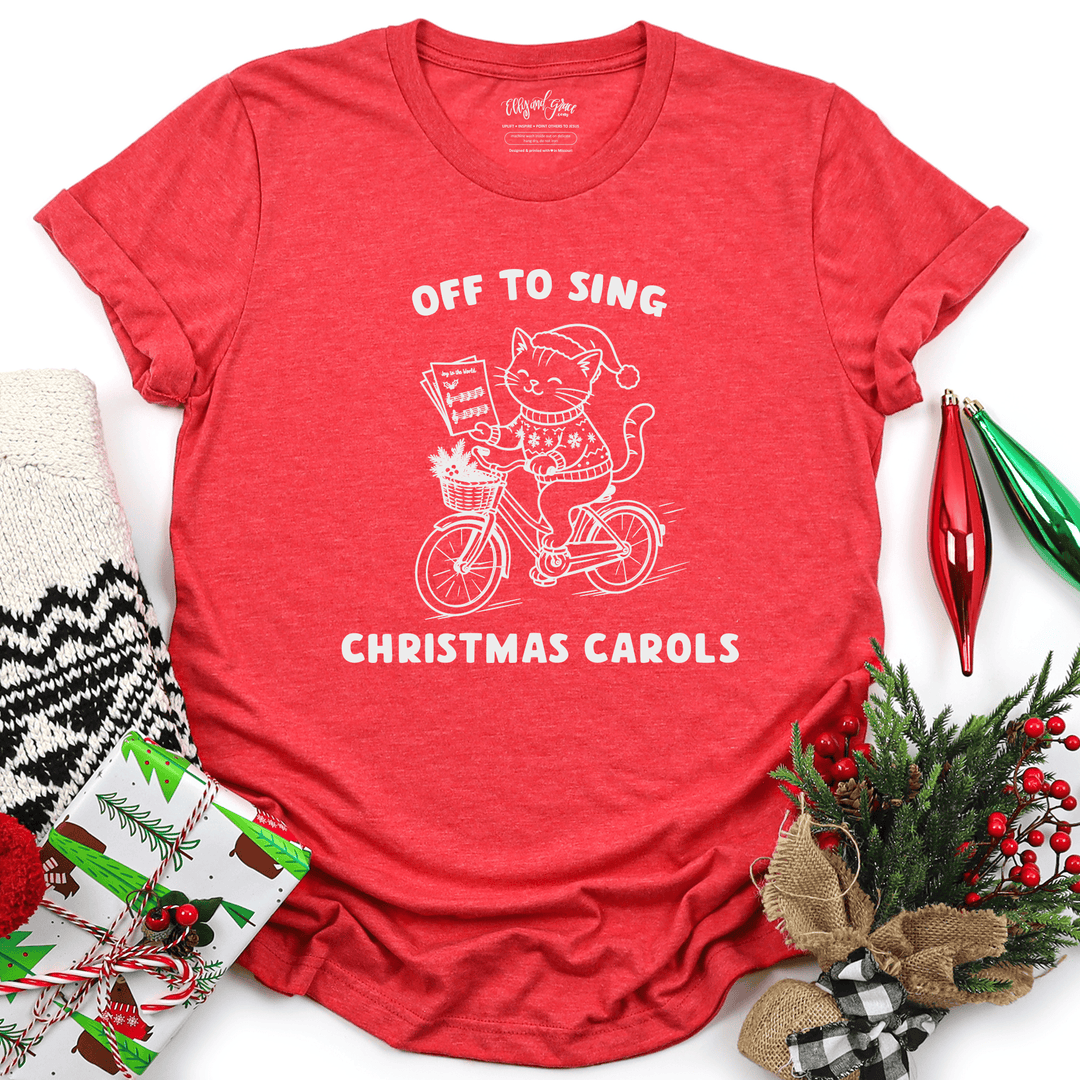 ellyandgrace 3001C Off To Sing Christmas Carols Unisex Shirt