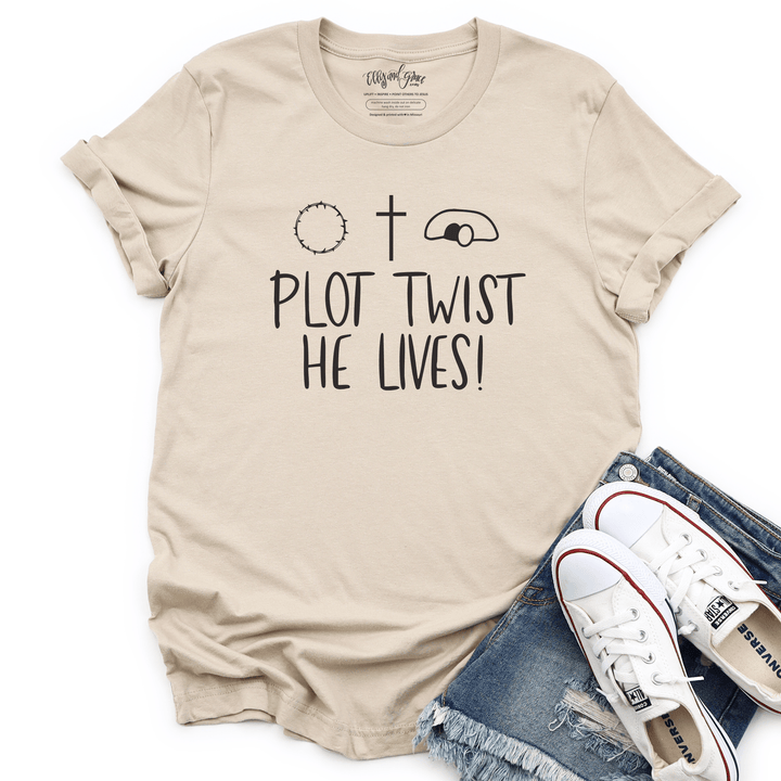 ellyandgrace 3001C Plot Twist He Lives 2026 Unisex Shirt