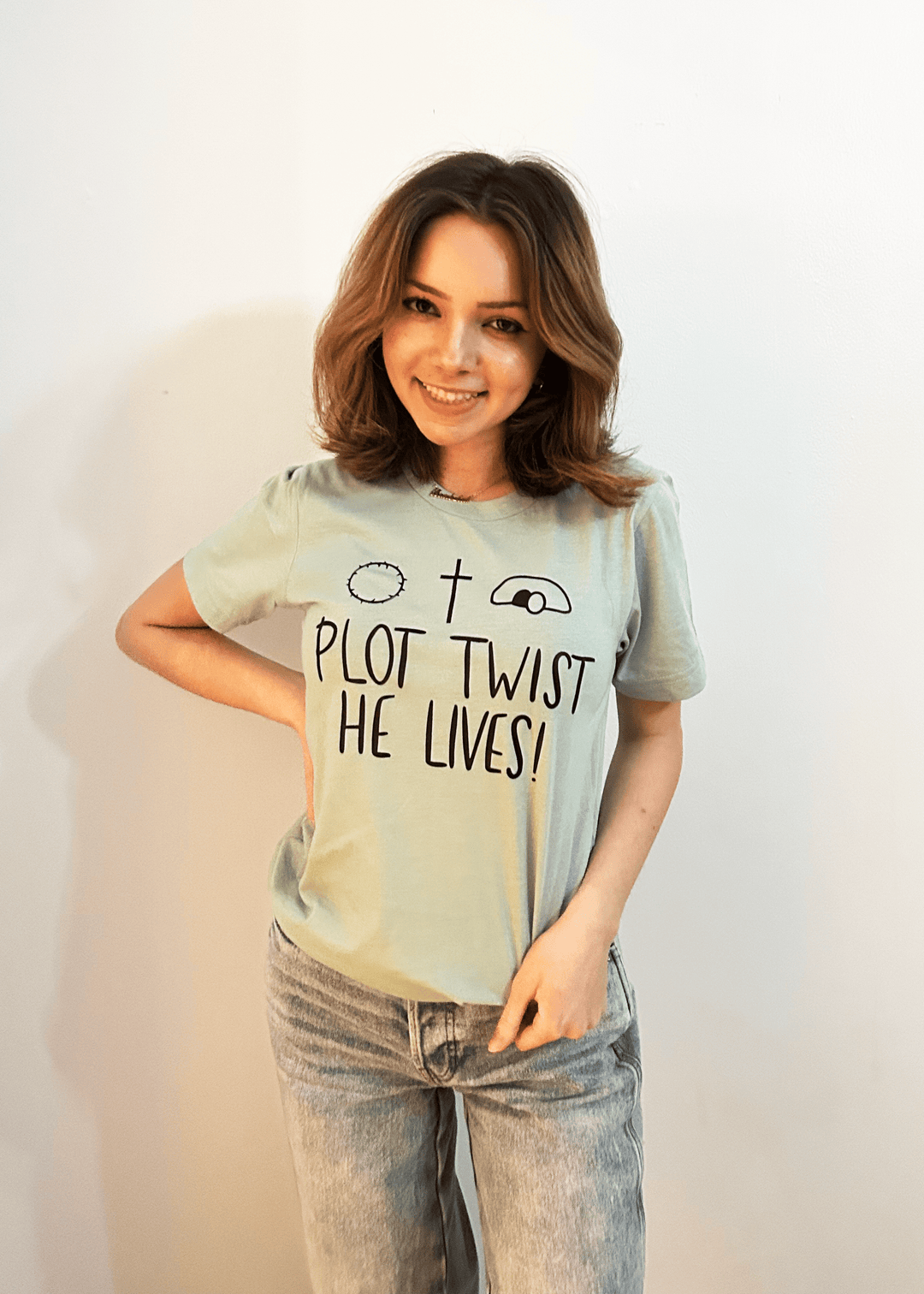 ellyandgrace 3001C Plot Twist He Lives 2026 Unisex Shirt