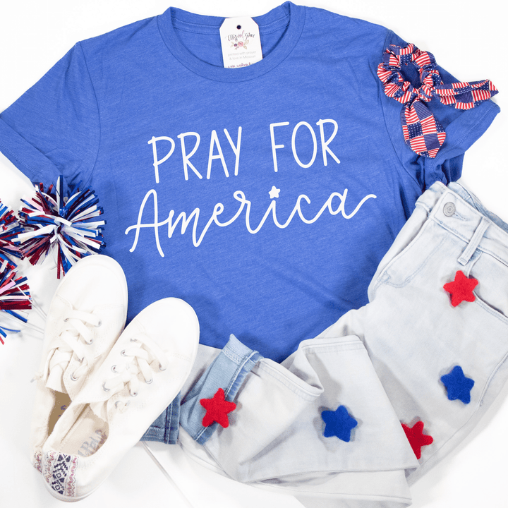 ellyandgrace 3001C Pray for America Unisex Shirt