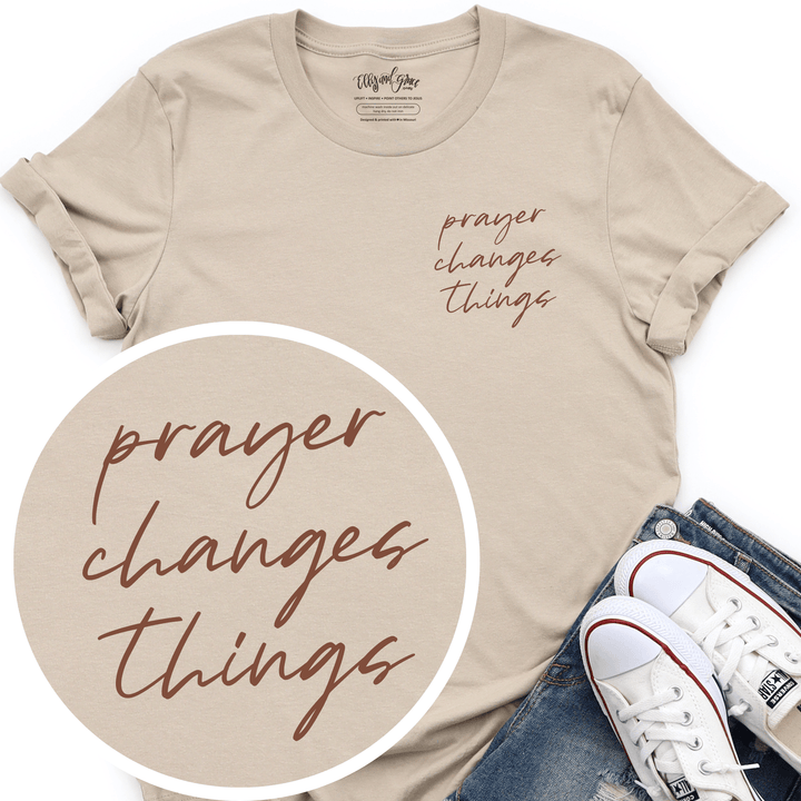 ellyandgrace 3001C Prayer Changes Things Multicolor Unisex Shirt