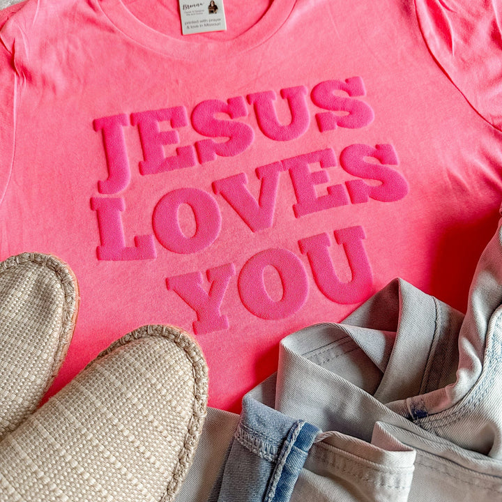 ellyandgrace 3001C PUFF Jesus Loves You Unisex Shirt