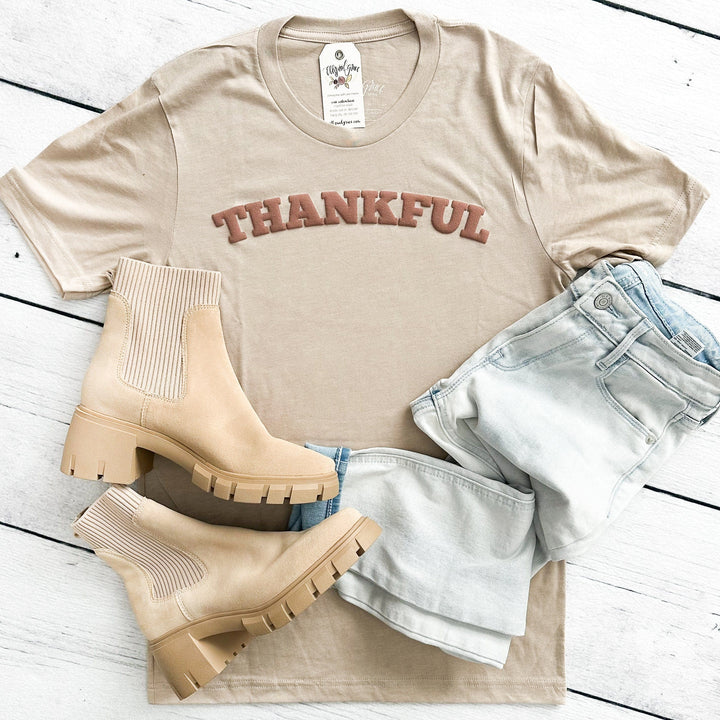 ellyandgrace 3001C PUFF Thankful Fall Unisex Shirt