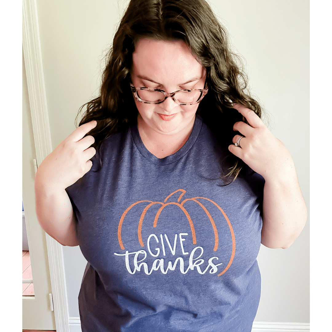 ellyandgrace 3001C Pumpkin Give Thanks Multicolor Unisex Shirt