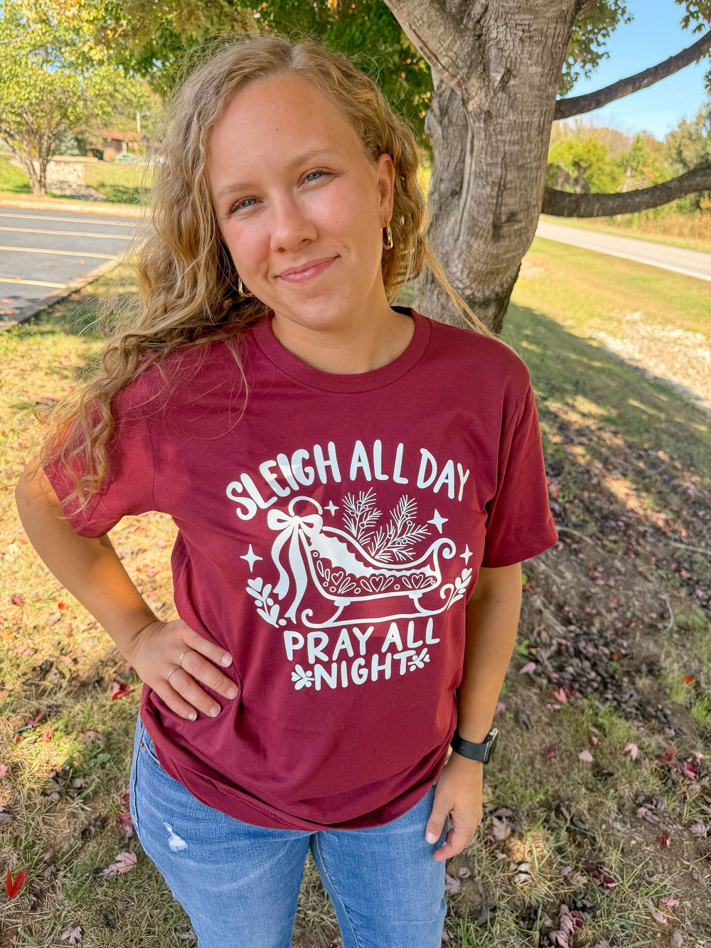 ellyandgrace 3001C Sleigh All Day Unisex Shirt