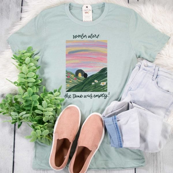 ellyandgrace 3001C Spoiler Alert The Tomb Was Empty Multicolor Unisex Shirt