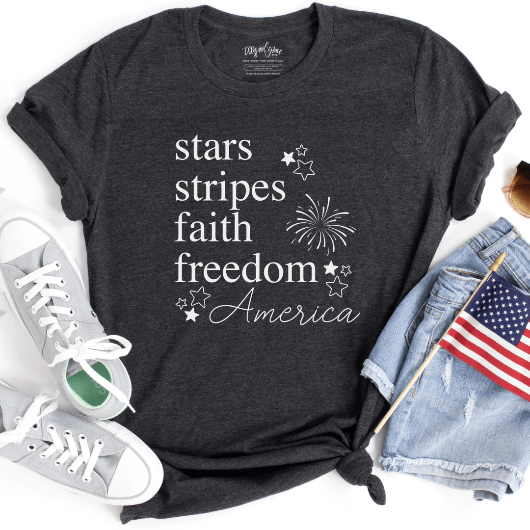 ellyandgrace 3001C Stars + Stripes Unisex Shirt