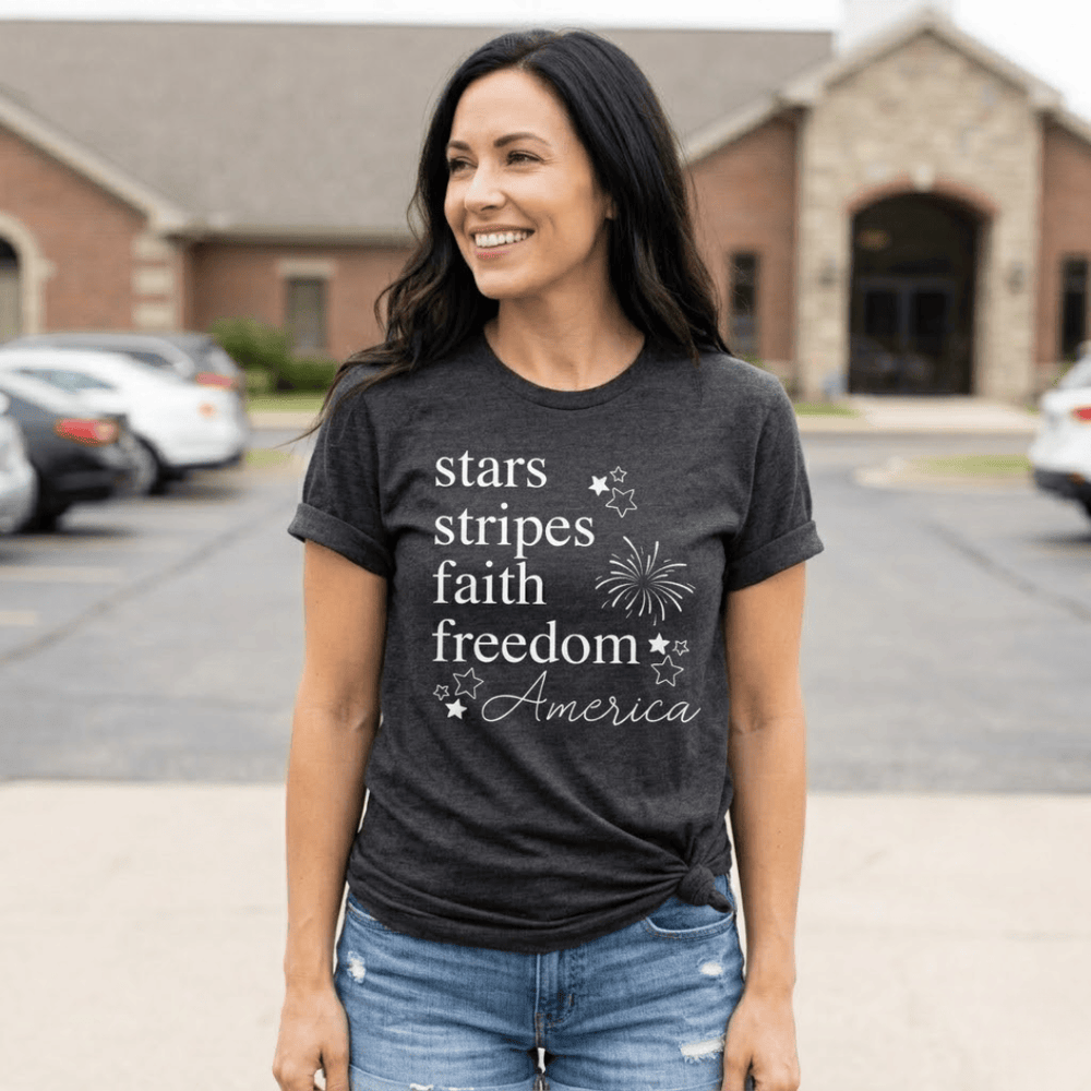 ellyandgrace 3001C Stars + Stripes Unisex Shirt