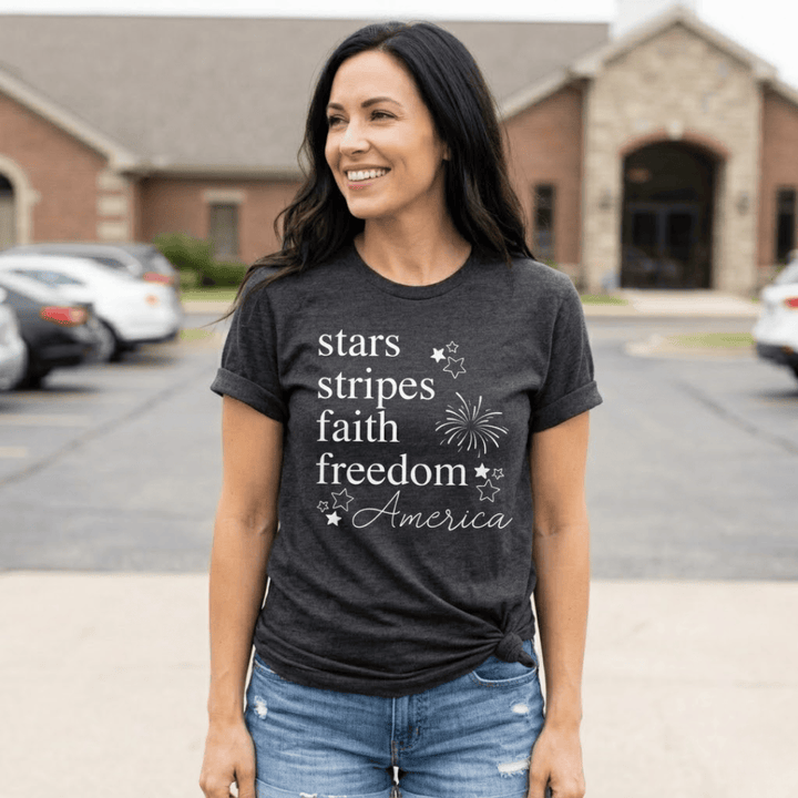 ellyandgrace 3001C Stars + Stripes Unisex Shirt