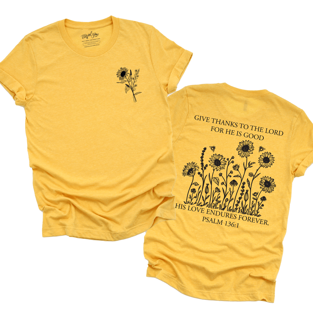 ellyandgrace 3001C Sunflower Give Thanks Unisex Shirt