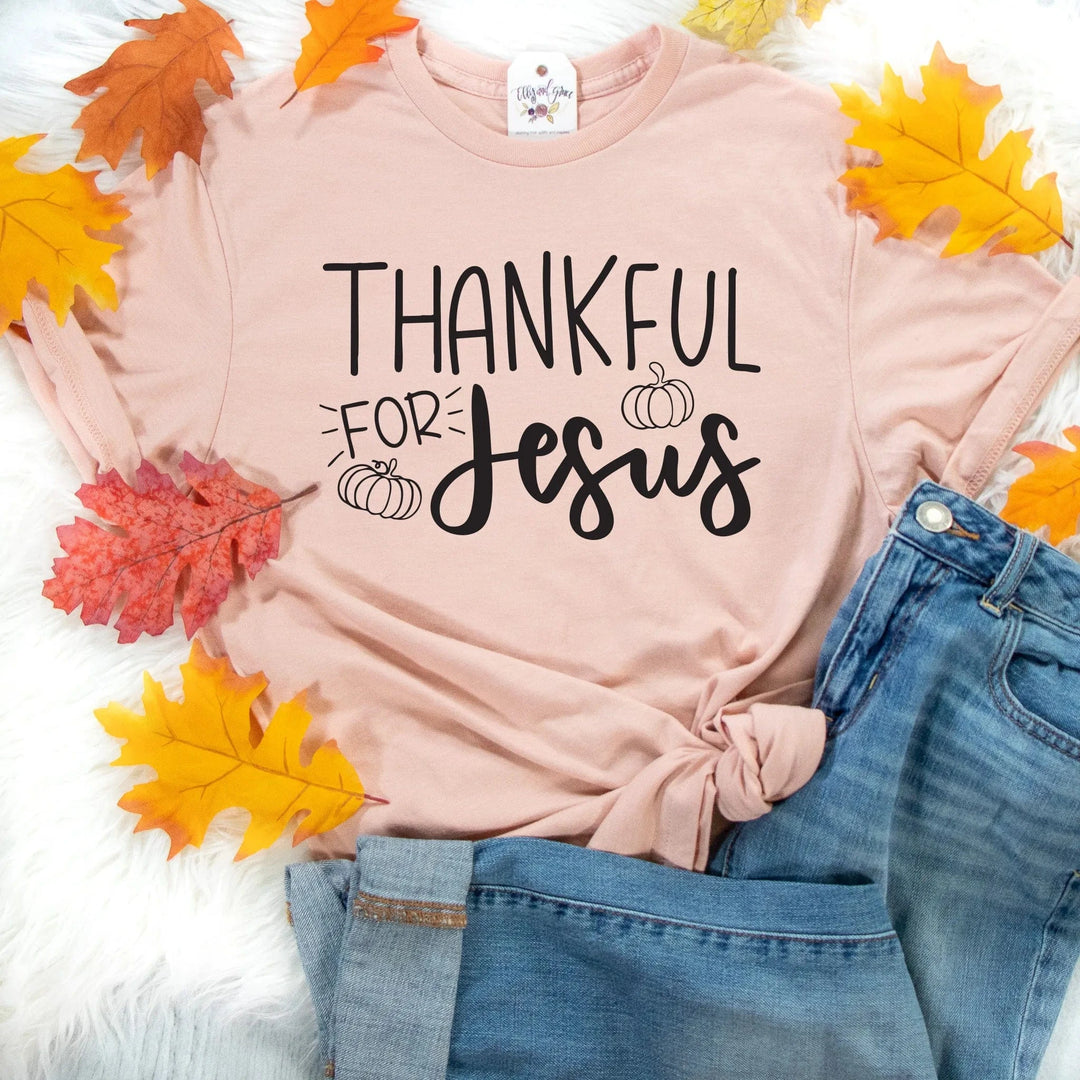 ellyandgrace 3001C Thankful for Jesus Unisex Shirt