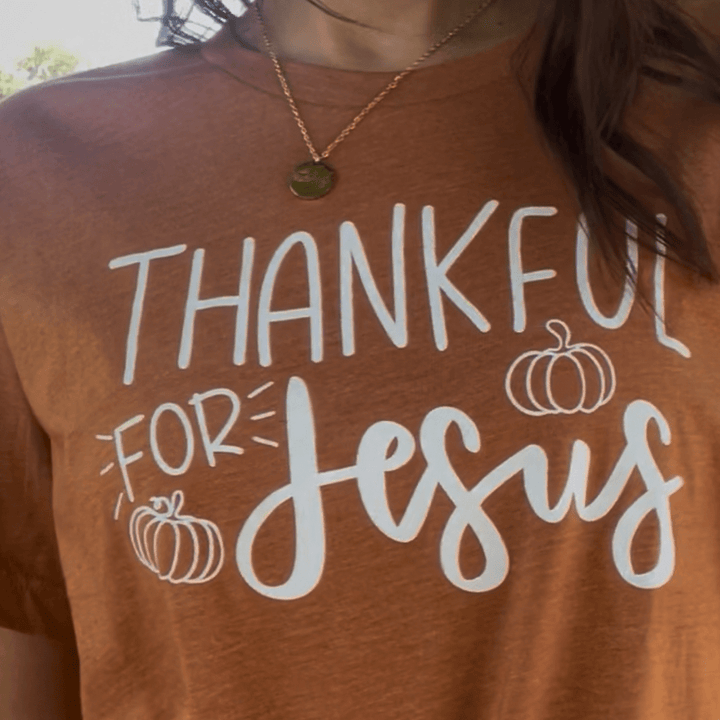 ellyandgrace 3001C Thankful for Jesus Unisex Shirt