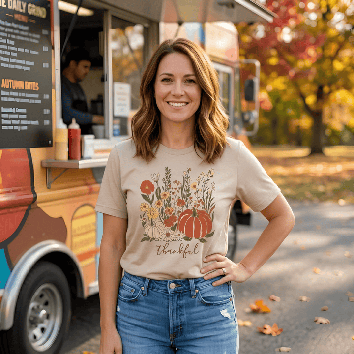 ellyandgrace 3001C Thankful Multicolor Unisex Shirt
