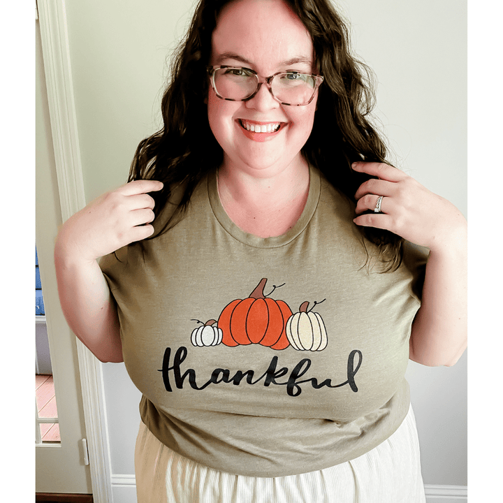 ellyandgrace 3001C Thankful Pumpkins Multicolor Unisex Shirt