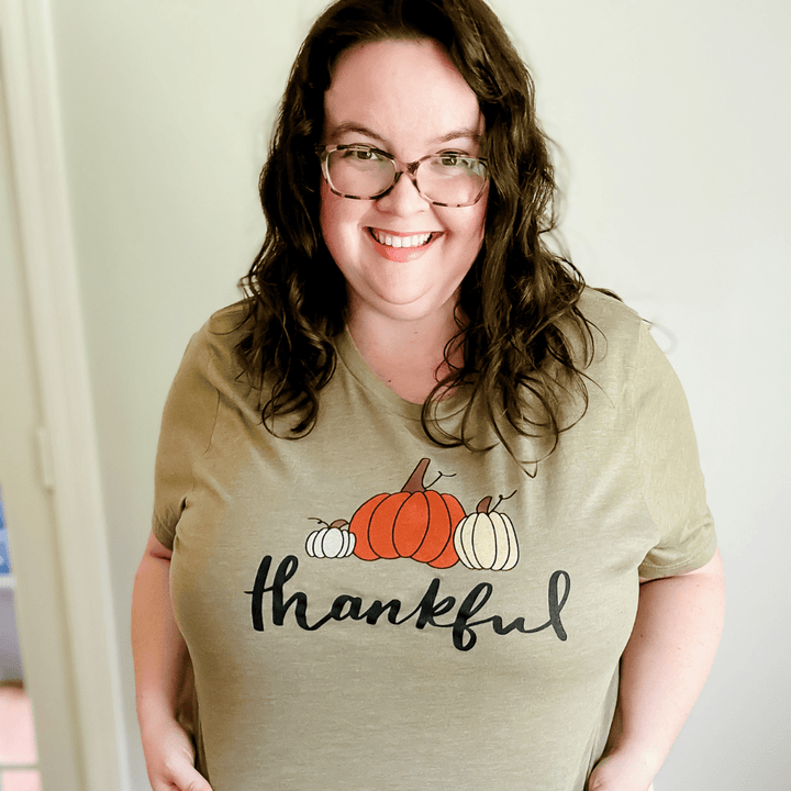 ellyandgrace 3001C Thankful Pumpkins Multicolor Unisex Shirt