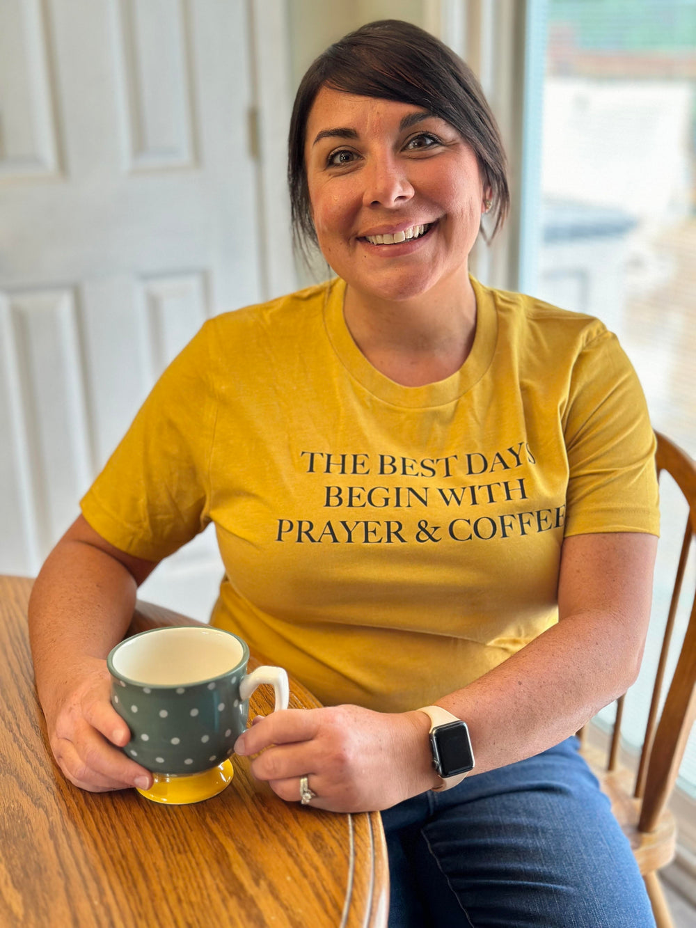 ellyandgrace 3001C The Best Days Begin With Prayer And Coffee Unisex Shirt