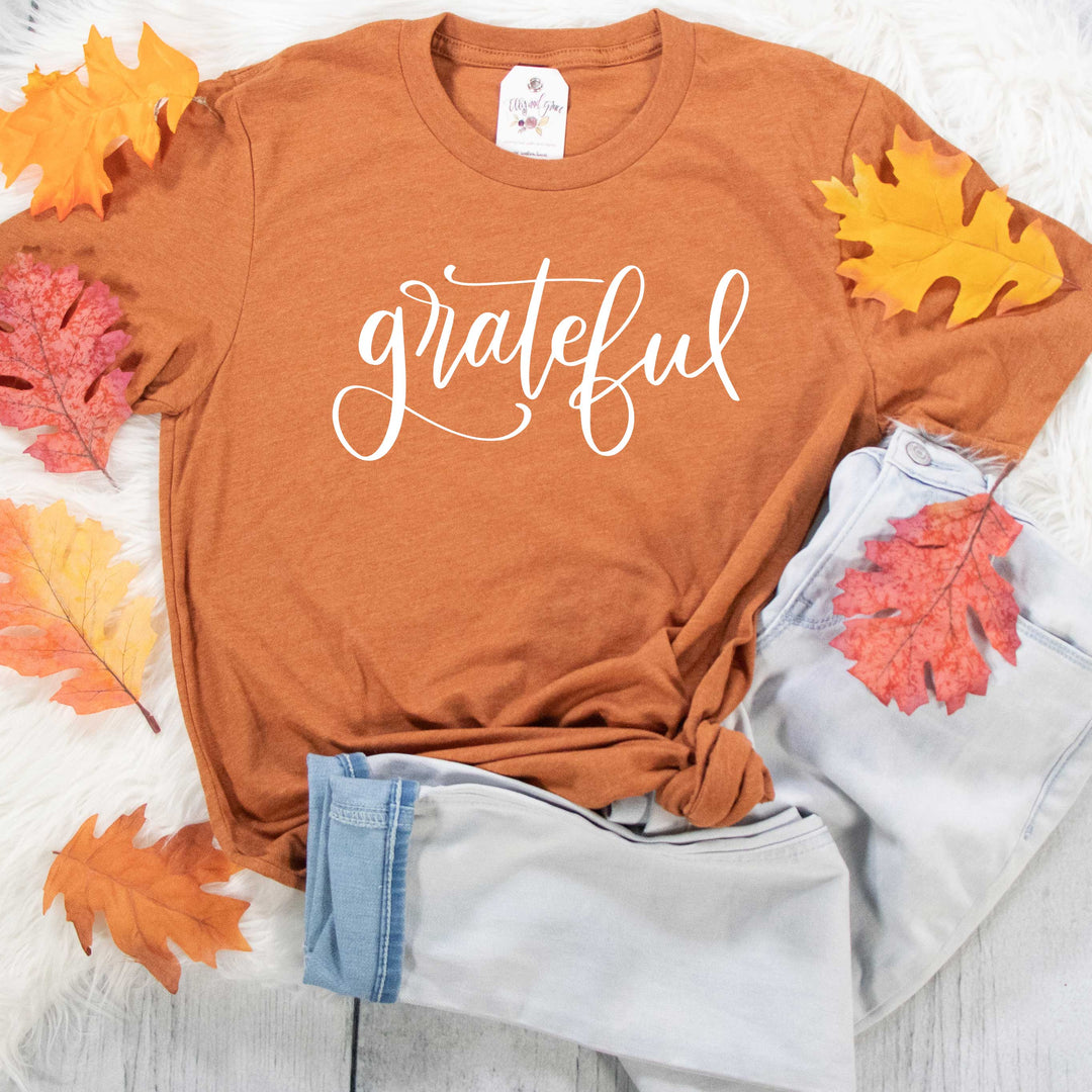 ellyandgrace 3001C Unisex XS / Heather Autumn Grateful Unisex Shirt