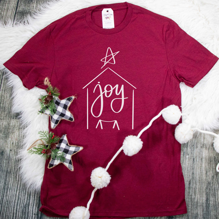 ellyandgrace 3001C Unisex XS / Heather Cardinal Joy Nativity Unisex Shirt