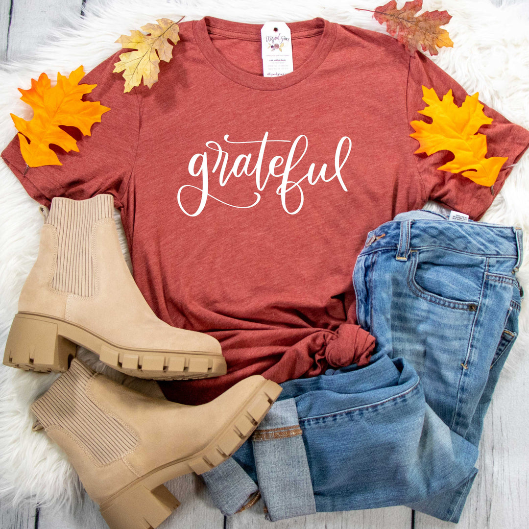 ellyandgrace 3001C Unisex XS / Heather Clay Grateful Unisex Shirt