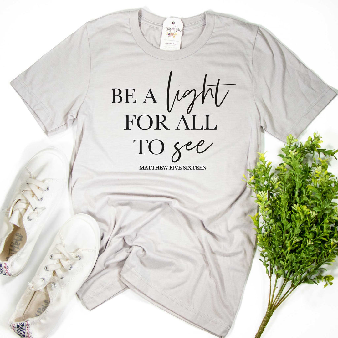 ellyandgrace 3001C Unisex XS / Heather Cool Grey Be a Light for All to See Unisex Shirt