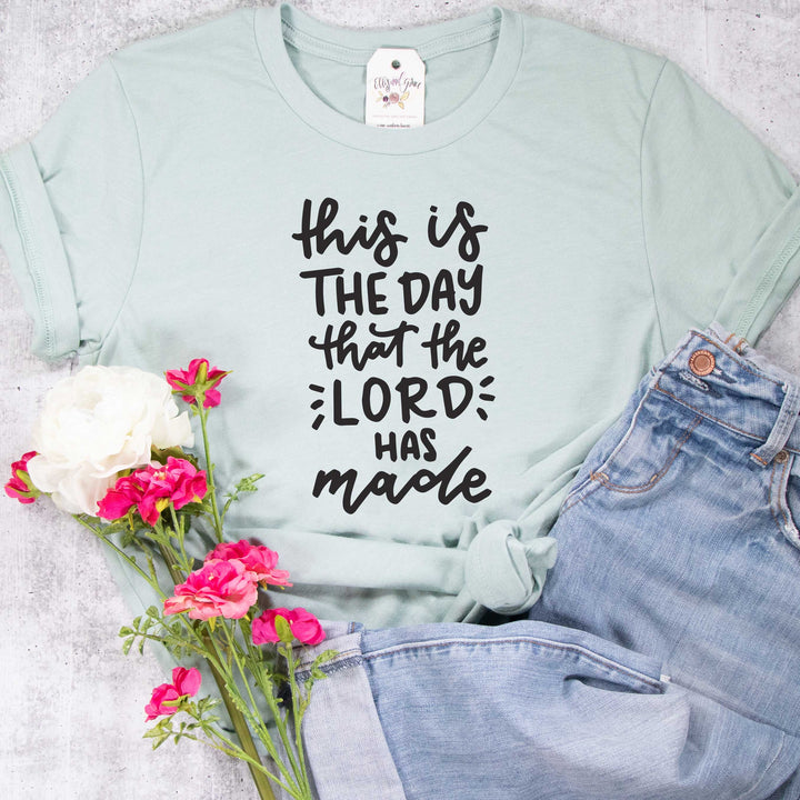 ellyandgrace 3001C Unisex XS / Heather Dusty Blue This is the Day that The Lord has Made Unisex Shirt