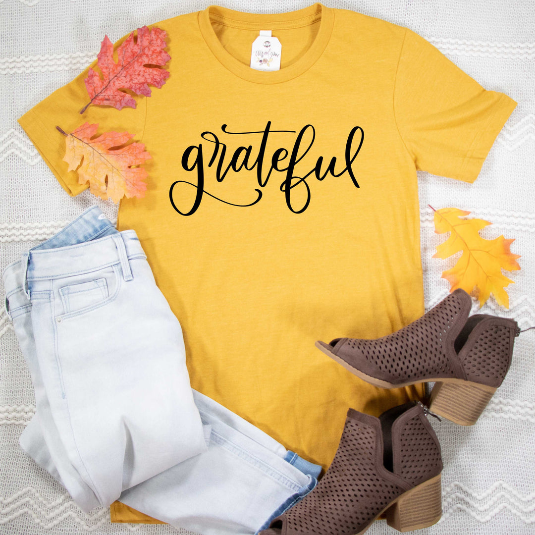 ellyandgrace 3001C Unisex XS / Heather Mustard Grateful Unisex Shirt