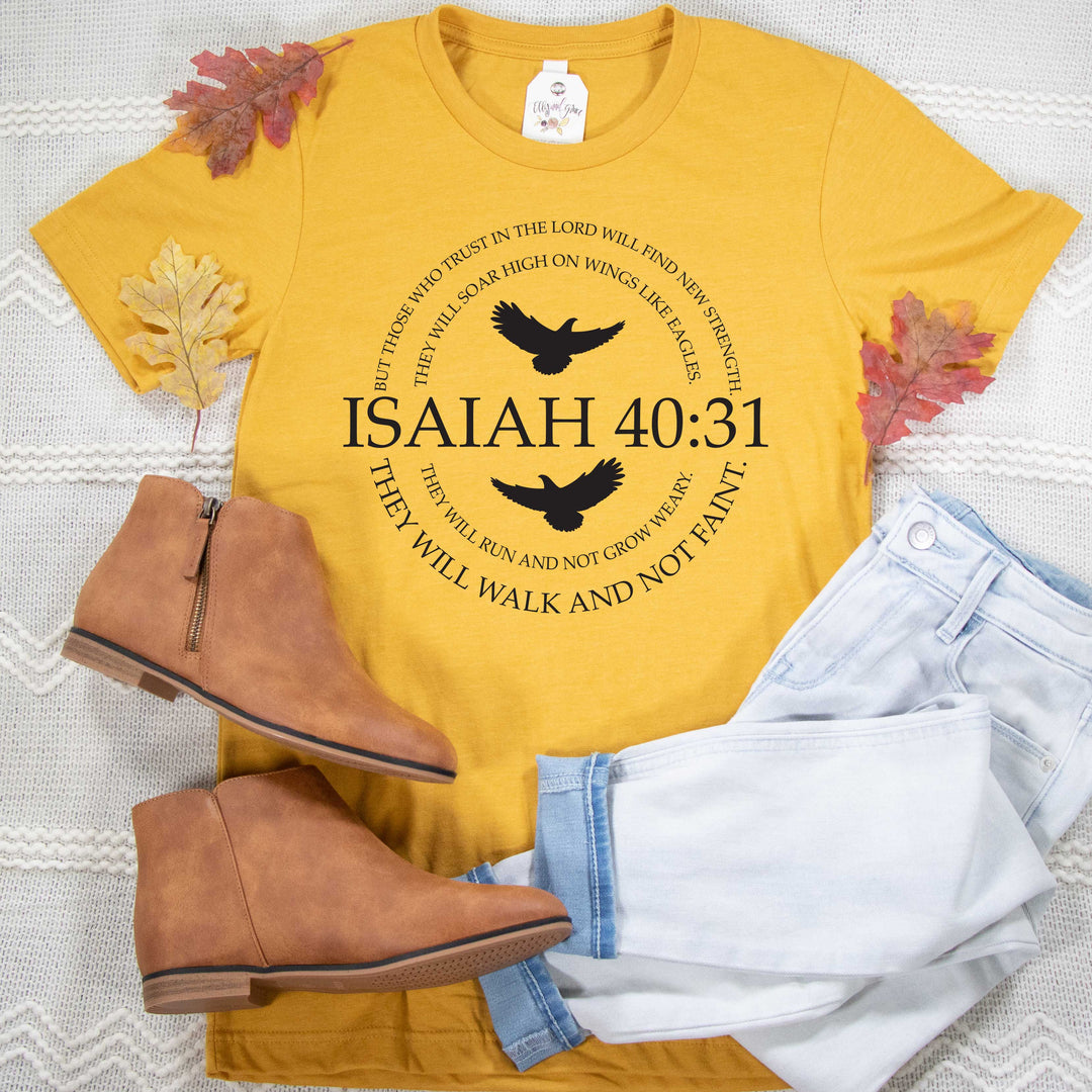 ellyandgrace 3001C Unisex XS / Heather Mustard Isaiah 40:31 Unisex Shirt