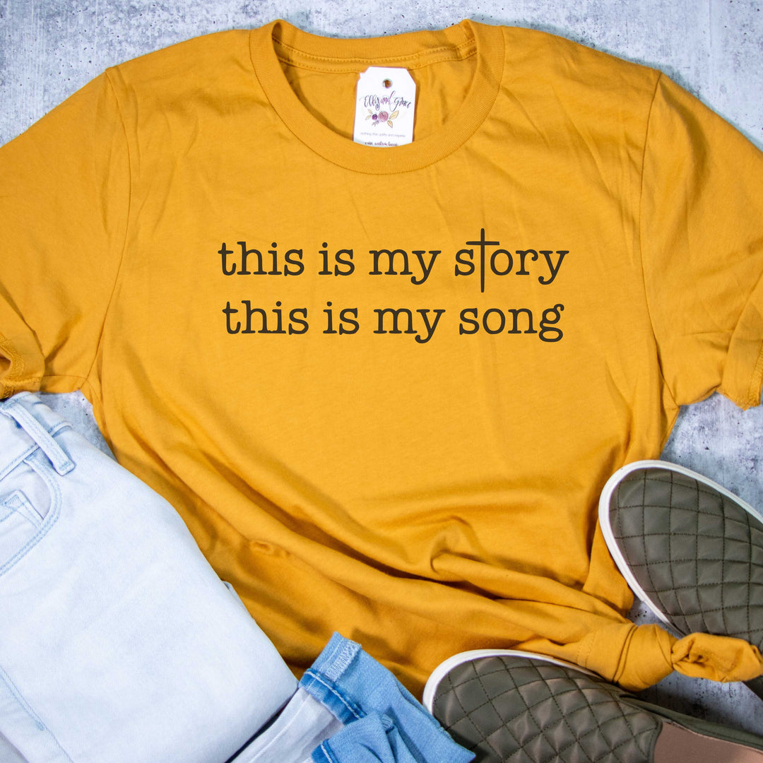 ellyandgrace 3001C Unisex XS / Heather Mustard This is My Story, This is My Song Unisex Shirt
