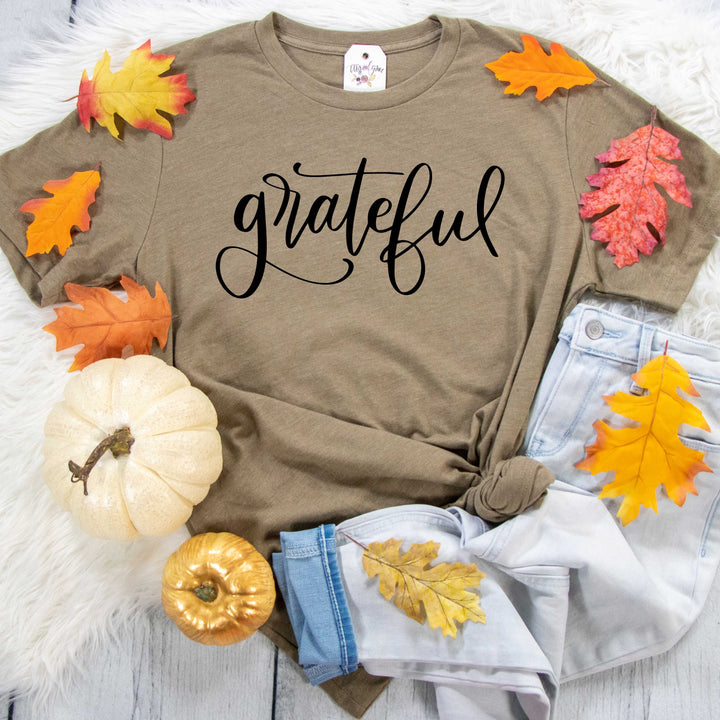 ellyandgrace 3001C Unisex XS / Heather Olive Grateful Unisex Shirt