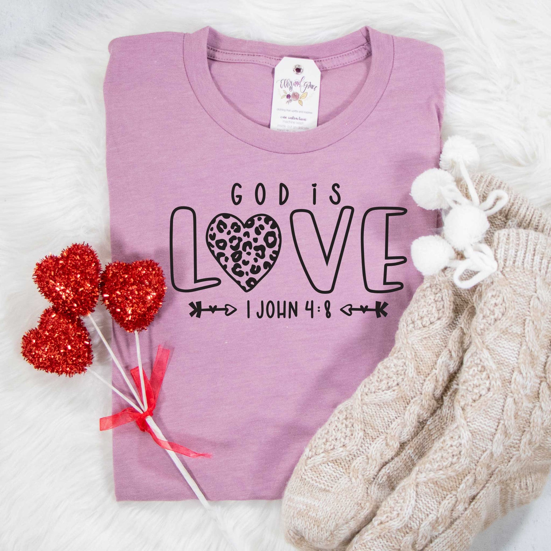 God is Love Leopard Heart Unisex Christian Shirt