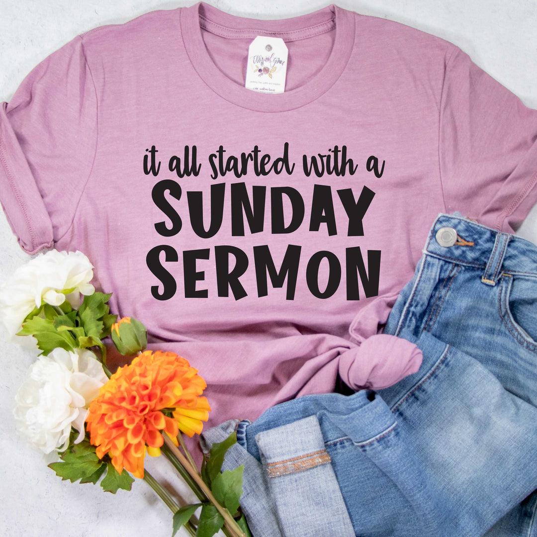 ellyandgrace 3001C Unisex XS / Heather Orchid Sunday Sermon Unisex Shirt