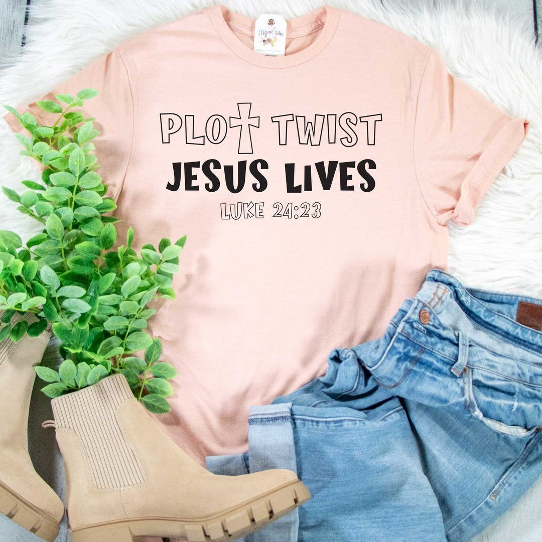 ellyandgrace 3001C Unisex XS / Heather Peach Cross Plot Twist Unisex Shirt