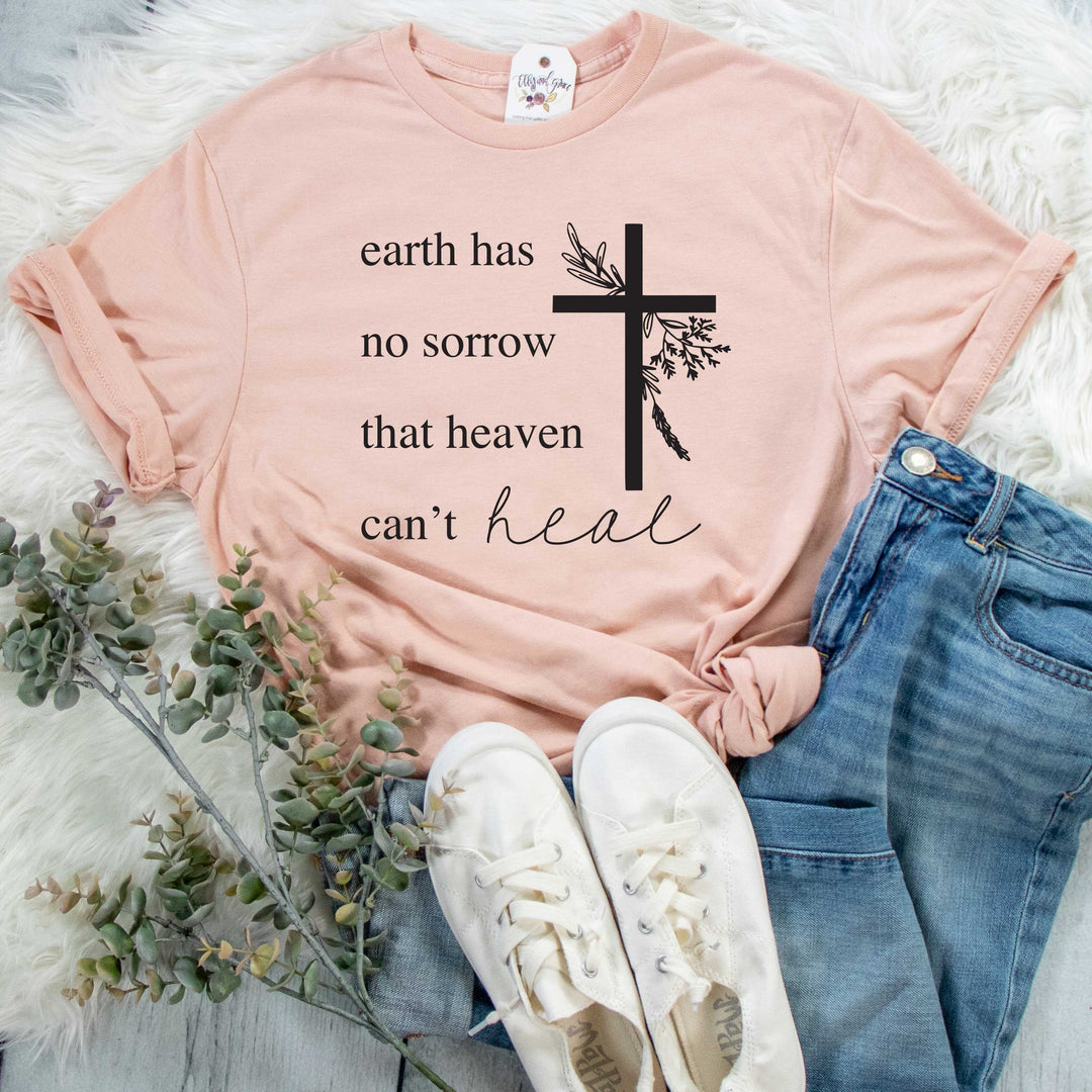 ellyandgrace 3001C Unisex XS / Heather Peach Earth has no Sorrow that Heaven Can’t Heal Unisex Shirt